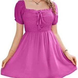 Infashule Pink A Line Swing Dress